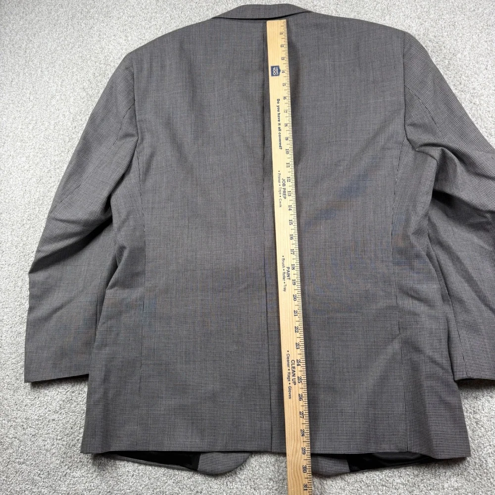 Burberrys Blazer‎ Men 42R Grey Houndstooth Pure Wool 2-Button Sport Coat Vintage